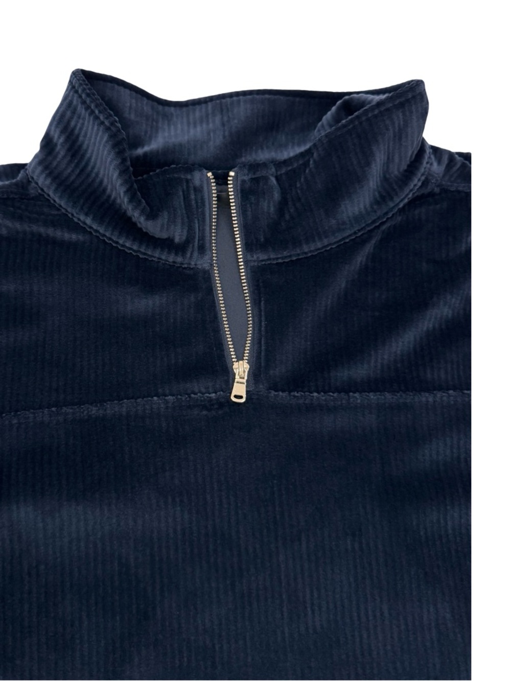 AnyBody Ribbed Velour Zip Front Tunic. - Picture 3 of 8